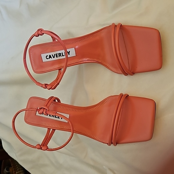 CAVERLEY Flamingo Pink Kolt Leather Dressy Strappy Slingback Kitten Heels - Picture 2 of 13